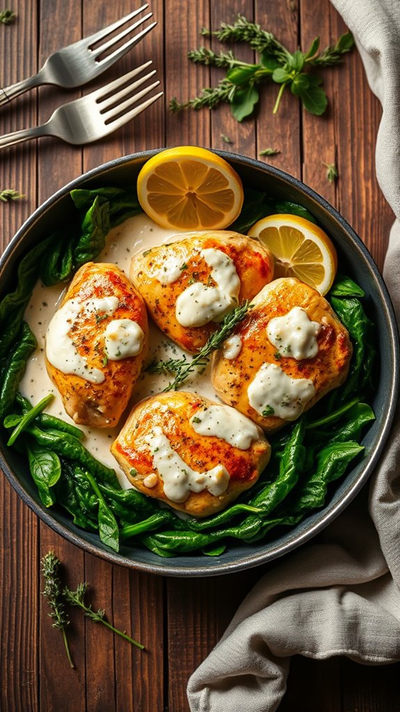 one pan creamy garlic chicken